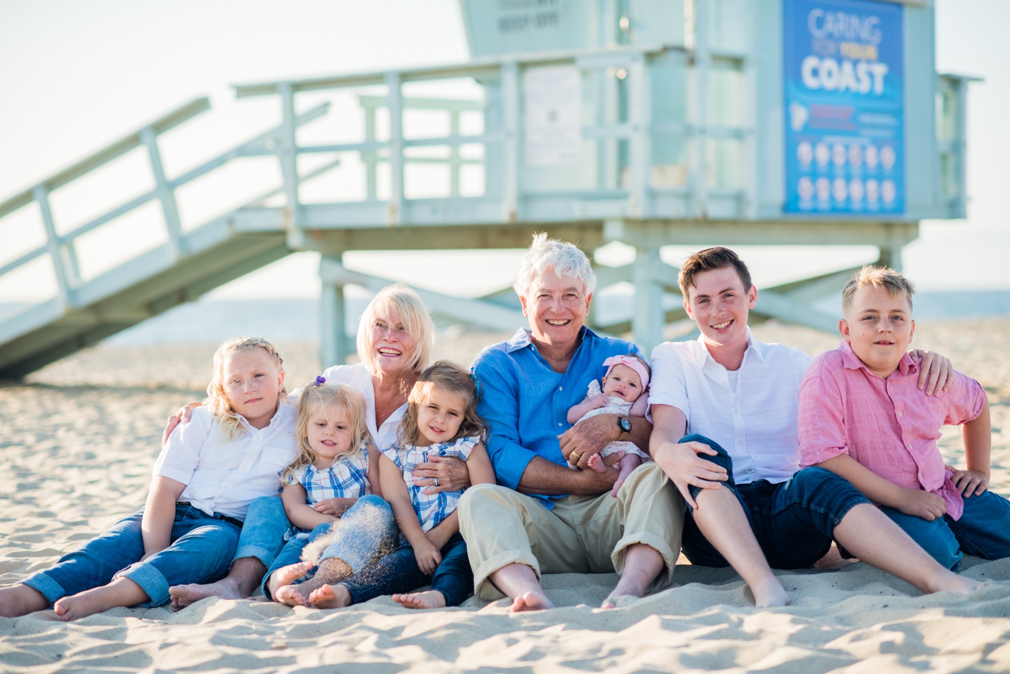 Three generations together at the beach